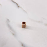 Herraje Cubo 1.55gr / 8mm Circones Blancos Oro Rosa $