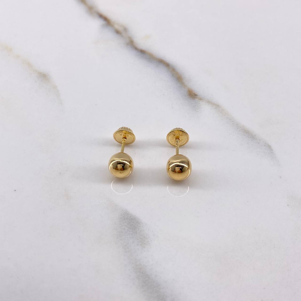 Topos Bola 0.65gr / 6mm Lisa Oro Amarillo $