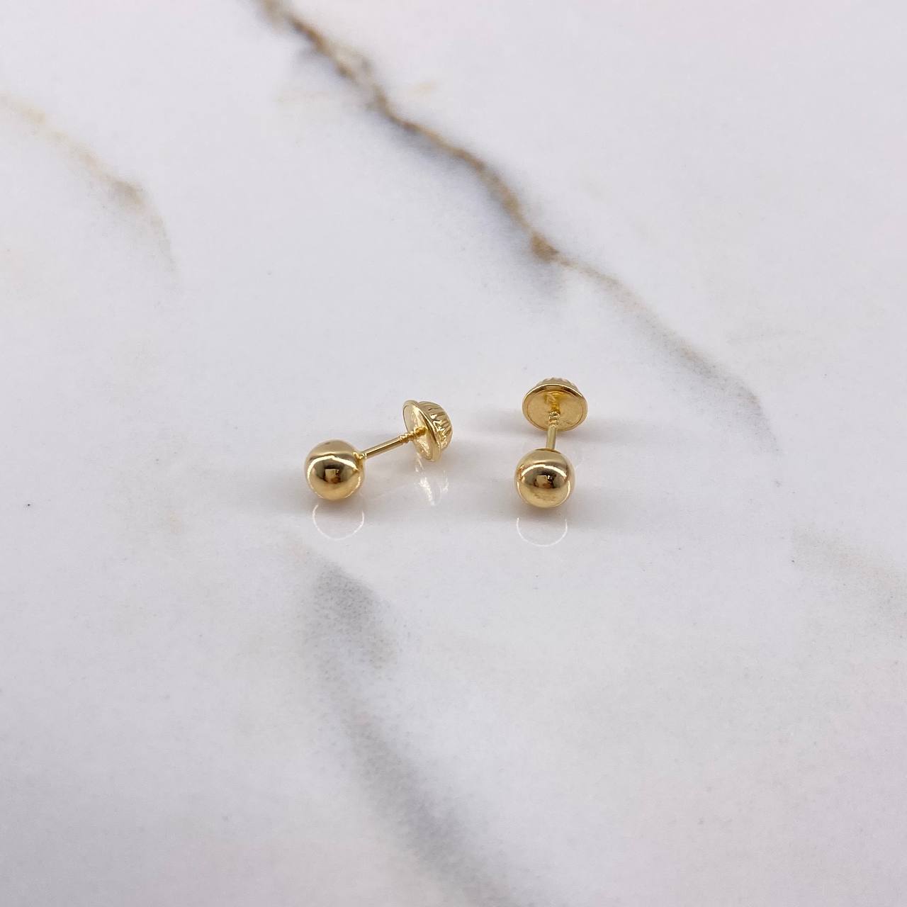 Topos Bola 0.55gr / 5mm Lisa Oro Amarillo $