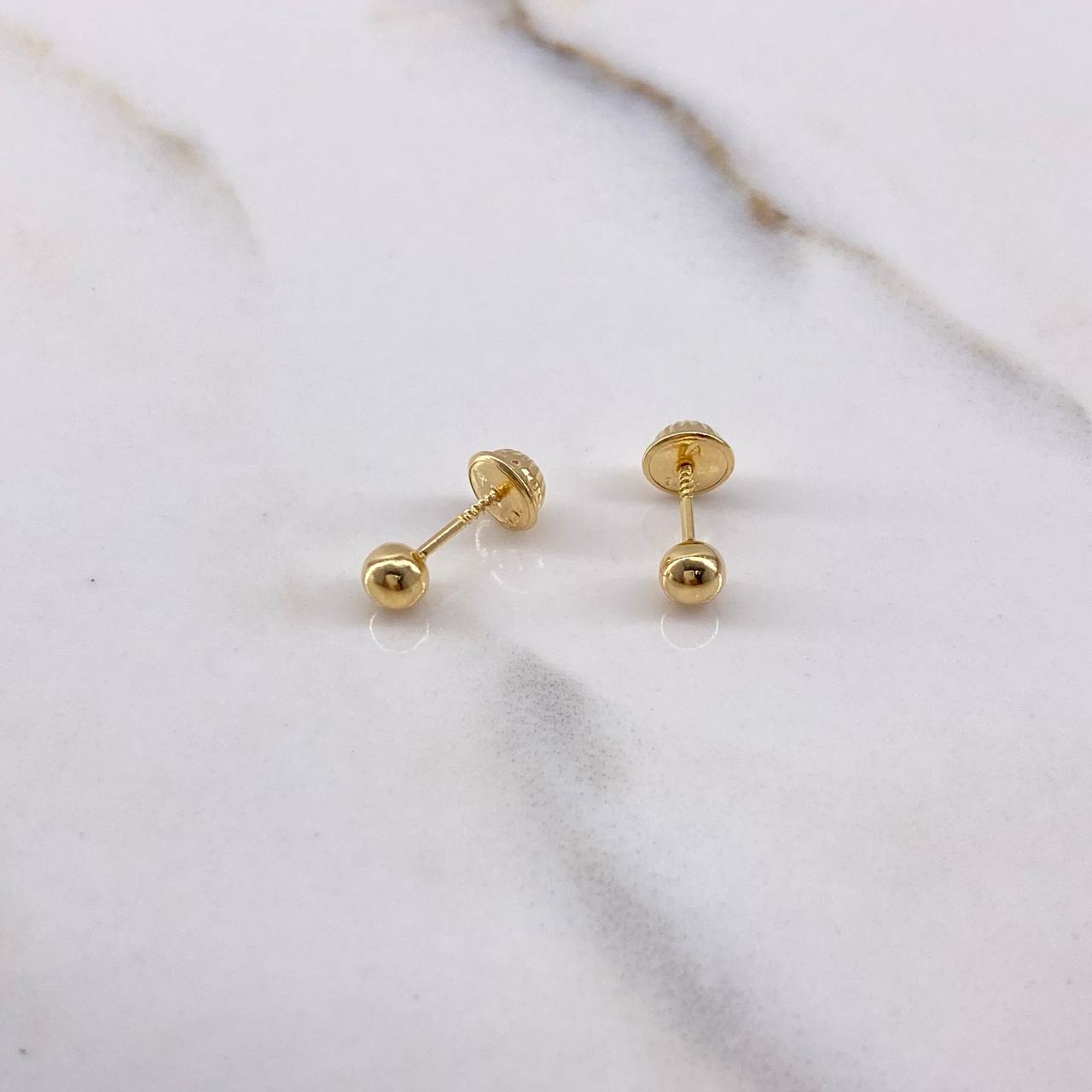 Topos Bola 0.5gr / 4mm Lisa Oro Amarillo $