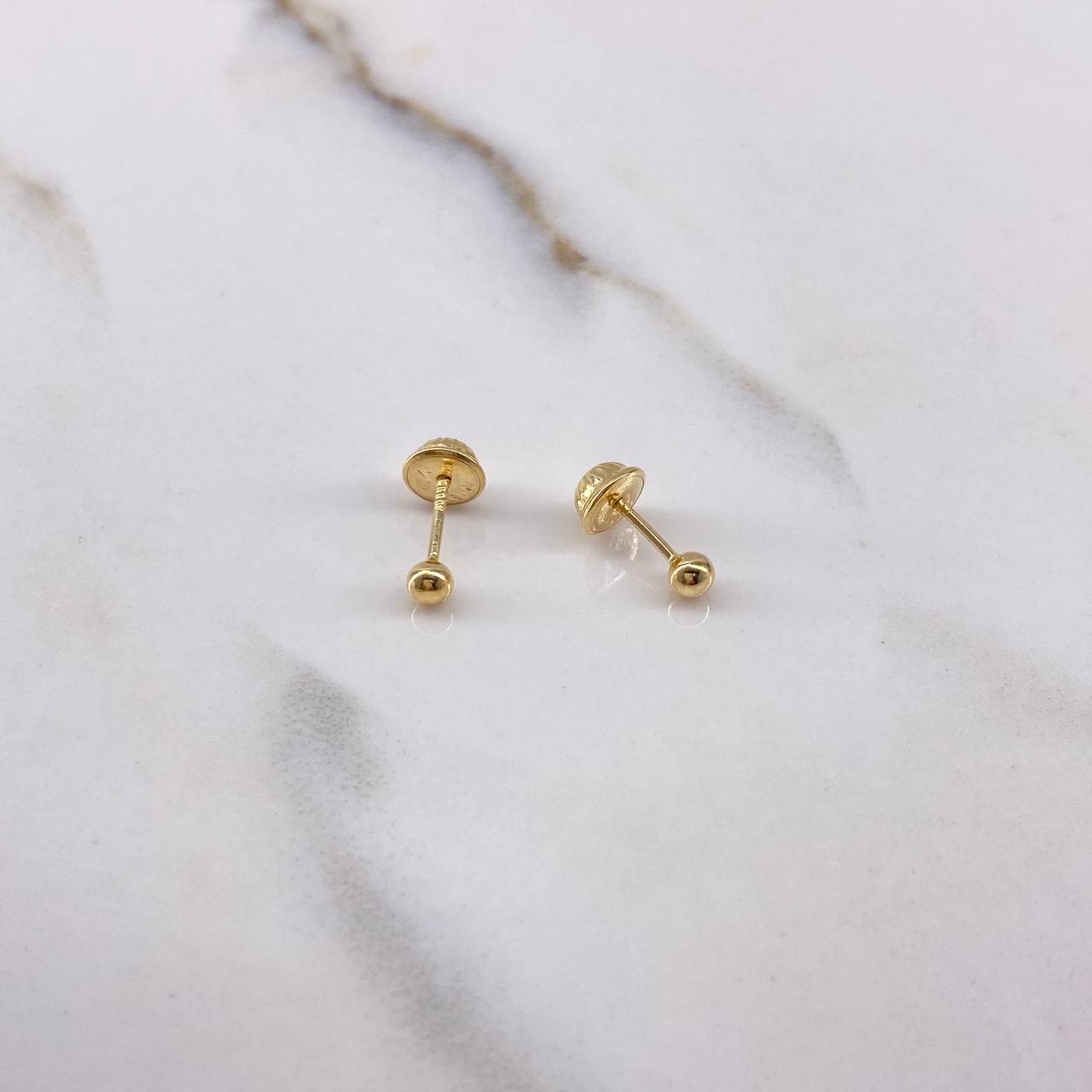 Topos Bola 0.35gr / 3mm Lisa Oro Amarillo $