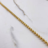 Cadena Militar 33.8gr / 70cm / 3.75mm Bolas Diamantadas Luna Oro Amarillo +3 $