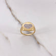 Anillo Corazón 4.35gr / T7  / Circones Blancos Oro Amarillo $