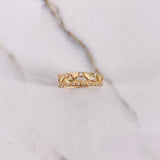 Anillo Corazones 2.9gr / T6 1/2 / Circones Blancos Oro Amarillo $