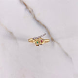 Anillo Corazones Cruzados 2.65gr / T7 1/2 / Circones Blancos Verde Fucsia Oro Amarillo $