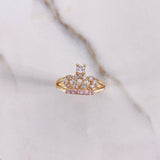 Anillo Corona Real 3.3gr / T5 / Circones Blancos Rosados Oro Amarillo $