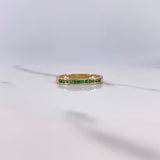 Anillo Argolla Churumbela 1.95gr / T7 1/2 / Circones Verdes Oro Amarillo $