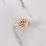 Anillo Correa Corona RX 8.7gr / T9 1/2 / Circones Blancos Tres Oros $