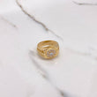 Anillo Crono Tempo Cinturon 7.2gr / T9 1/2 / Circones Blancos Oro Amarillo $