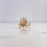 Anillo Tortuga 4.35gr / T7 1/2 / Articulado Circones Colores Tres Oros $