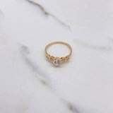 Anillo Solitario Rombos 1.8gr / T6 1/4 / Circones Blancos Oro Amarillo $