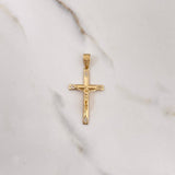 Dije Cruz Cristo 3.9gr / 4.3cm / Circones Blancos Oro Amarillo $