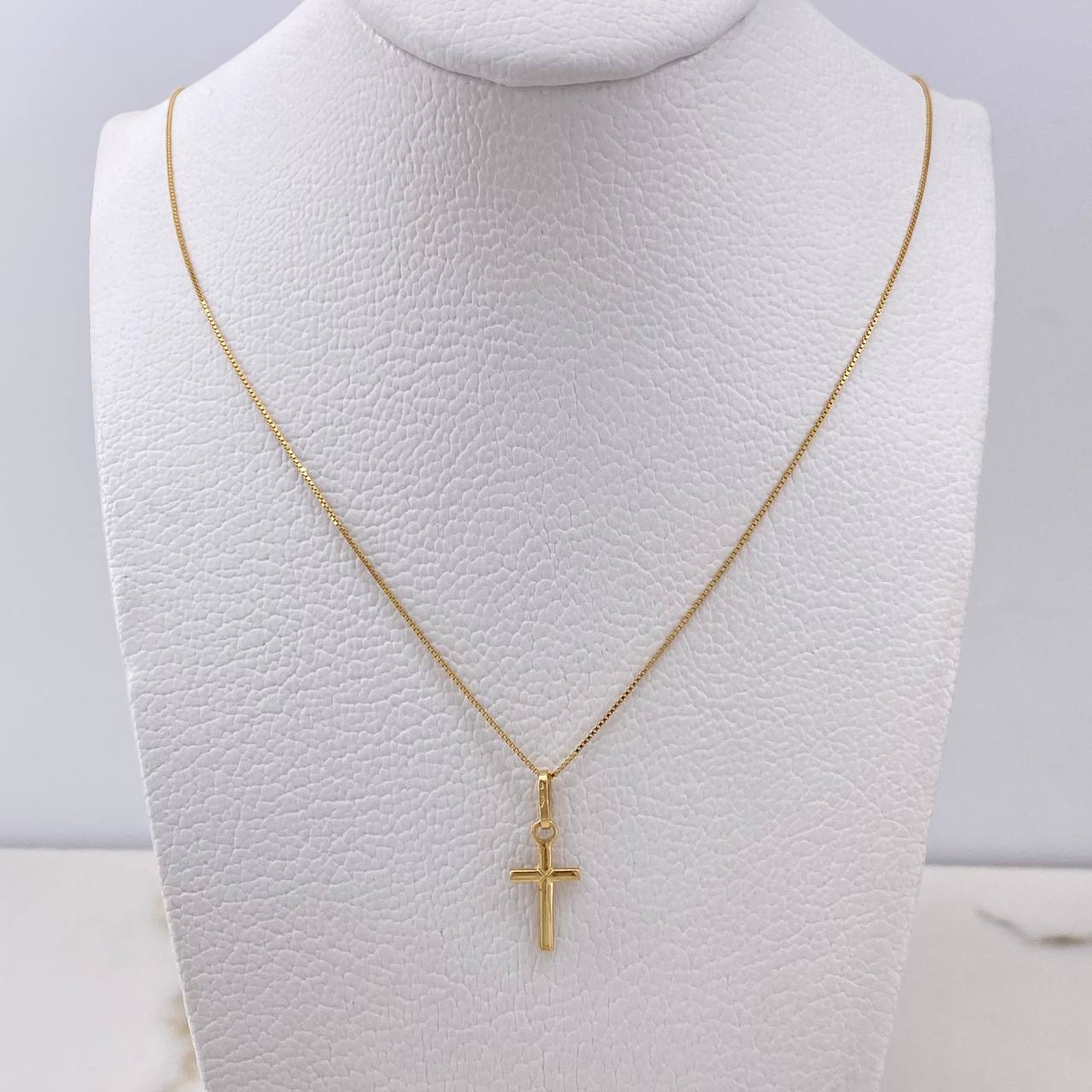 Cadena Veneciana 1.4gr / 50cm + Dije Cruz 0.65gr / 2cm / Oro Amarillo (Oferta) $