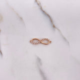 Herraje Infinito 1.5gr / 2.6cm / Circones Blancos Oro Rosa $