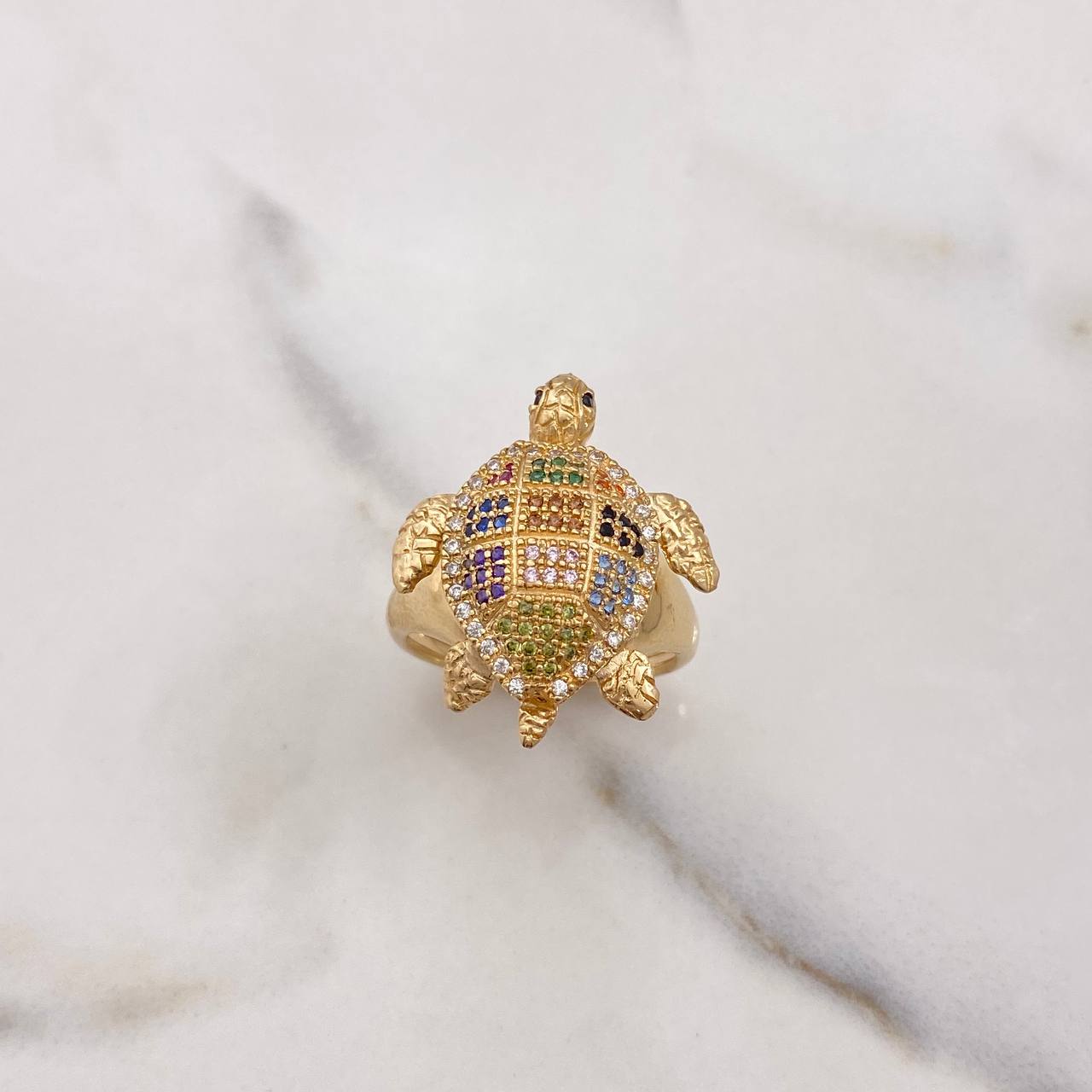 Anillo Tortuga 6.8gr / T8 1/4 / Articulado Circones Colores Oro Amarillo $