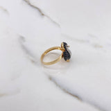 Anillo Pingüino Articulado 4.8gr / T7 1/4 / Circones Negros Blancos Dos Oros Amarillo Blanco $