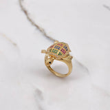 Anillo Tortuga 6.65gr / T8  / Articulado Circones Colores Oro Amarillo &