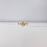 Anillo Solitario Cadena 1.7gr / T6 / Circon Blanco Oro Amarillo $