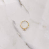 Anillo Solitario Cadena 1.7gr / T6 / Circon Blanco Oro Amarillo $