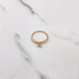 Anillo Solitario Cadena 1.7gr / T6 / Circon Blanco Oro Amarillo $