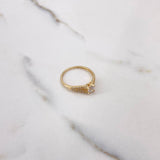 Anillo Solitario 2gr / T7 1/4 / Circones Blancos  Oro Amarillo $