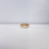 Anillo Solitario 2gr / T7 1/4 / Circones Blancos  Oro Amarillo $