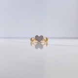 Anillo Corazon Circulos 2.95gr / T5 3/4 / Circones Blancos  Oro Amarillo $