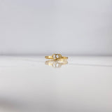 Anillo Corazones Dobles 1.2gr / T7 1/4 / Circon Blanco Oro Amarillo $