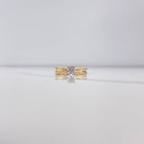 Anillo Solitario Olivo 1.6gr / T5 3/4 / Cuatro Garras Circon Blanco Oro Amarillo $