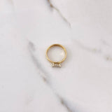 Anillo Solitario Barras 1.35gr / T5 / Circon Blanco Dos Oros Amarillo Blanco $