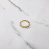 Anillo Solitario 2.15gr / T6 / Circon Blanco Oro Amarillo $