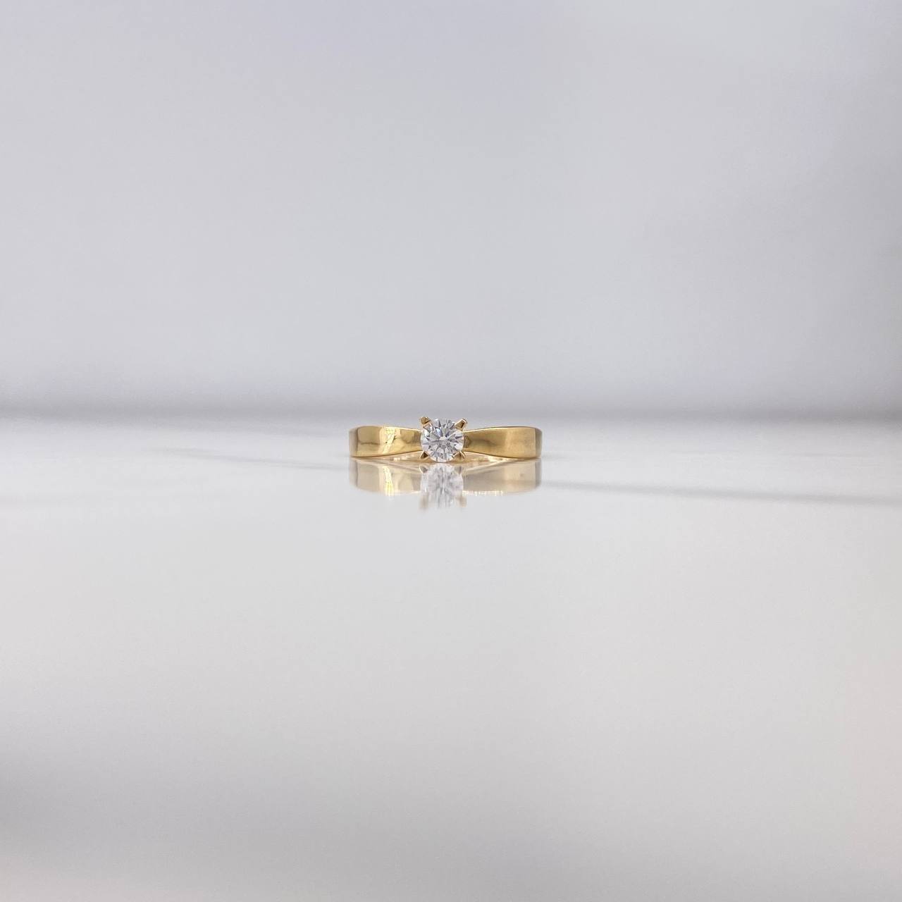 Anillo Solitario 2.15gr / T7 1/4 / Circon Blanco Oro Amarillo $