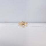 Anillo Solitario Flor 1.8gr / T5 1/4 / Circon Blanco Oro Amarillo $