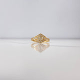 Anillo Rombo 2.1gr / T6 / Circones Blancos  Oro Amarillo $