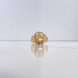 Anillo Sello Herradura Caballo 7.7gr / T9 1/4 / Circones Blancos  Oro Amarillo $