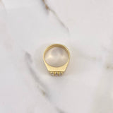 Anillo Cuadro 10gr / T9  / Circones Blancos  Oro Amarillo $