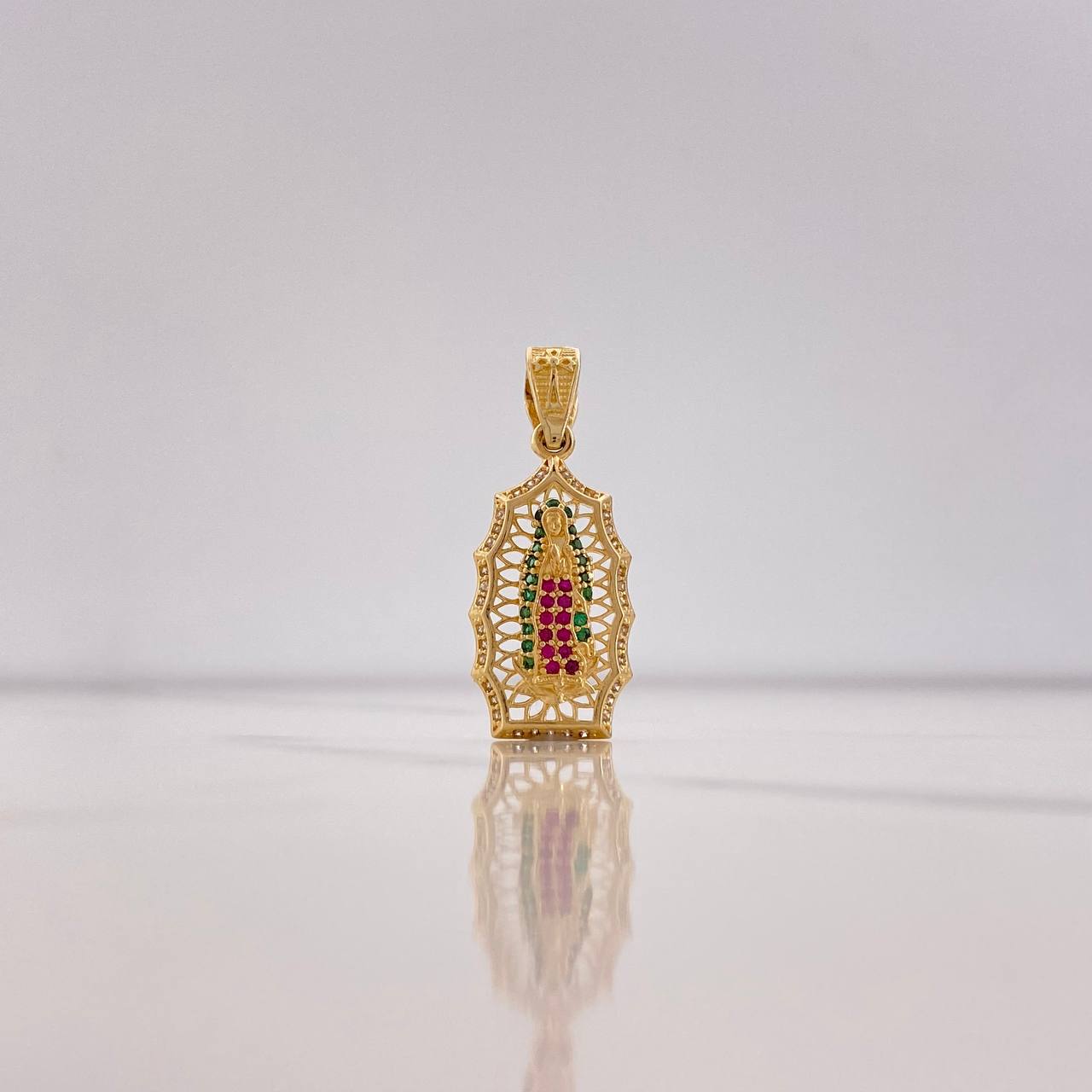 Dije Virgen Guadalupe 3.3gr / 3.2cm / Circones Blancos Verdes Fucsias Oro Amarillo $