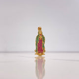 Dije Virgen Guadalupe 4gr / 4cm / Circones Verdes Fucsias Oro Amarillo $