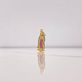 Dije Virgen Guadalupe 1.75gr / 2.7cm / Circones Verdes Fucsias Oro Amarillo &