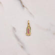 Dije Virgen Guadalupe 1.8gr / 2.7cm / Circones Verdes Fucsias Oro Amarillo $