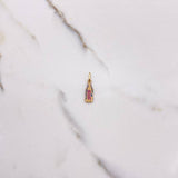 Dije Virgen Guadalupe 1.15gr / 2.3cm / Circones Azules Fucsias Oro Amarillo $