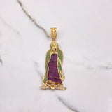 Dije Virgen Guadalupe 26.35gr / 9cm / Circones Blancos Verdes Fucsias Oro Amarillo $