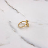 Anillo Oso 3.55gr / T5 3/4 / Circones Blancos Azules Oro Amarillo $