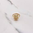 Anillo Oso 3.7gr / T6 1/4 / Circones Blancos Verdes Oro Amarillo $