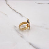 Anillo Mariposa 9.45gr / T7 1/2 / Circones Colores Oro Amarillo $