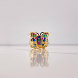 Anillo Mariposa 9.45gr / T7 1/2 / Circones Colores Oro Amarillo $