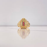 Anillo Virgen Guadalupe 6.7gr / T6 / Circones Blancos Verdes Fucsias Oro Amarillo &