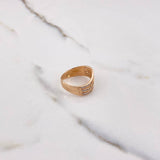 Anillo Tres Lineas 3.9gr / T7 1/4 / Circones Blancos Oro Rosa $