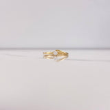 Anillo Solitario Linea Invertida 1.55gr / T5 1/4 / Circon Blanco Oro Amarillo $