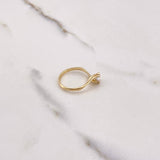 Anillo Solitario Linea Invertida 2.2gr / T5 / Circon Blanco Oro Amarillo $